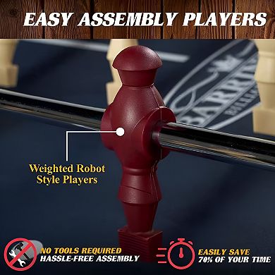 Industrial 48-Inch Foosball Table for Home Game Rooms with Robot-Style Players, Brown