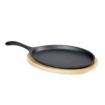Pre-Seasoned Cast Iron Skillet with 10.5-Inch Wood Trivet - Perfect for Every Kitchen