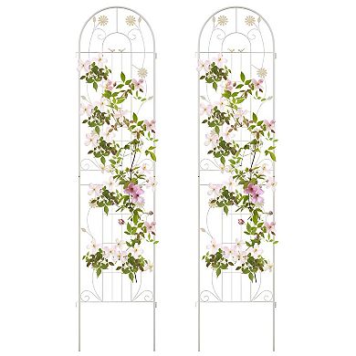 2-Pack Steel Garden Trellis Perfect for Outdoor Climbing Plants and Vines