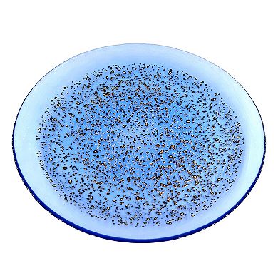 11" Glass Dinner Plate with Gold Pebble Pattern Modern Tableware for Parties - 1 Piece