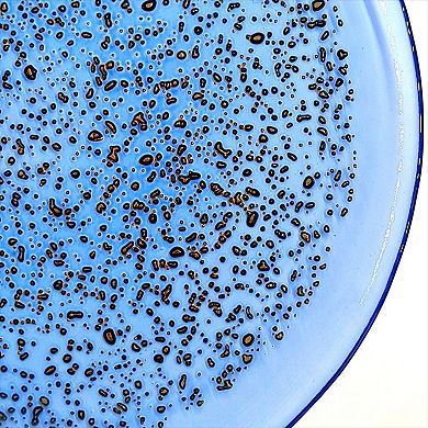 11" Glass Dinner Plate with Gold Pebble Pattern Modern Tableware for Parties - 1 Piece