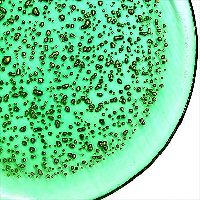 1 PC 7 Inch Canape Plate Colored Glass with Unique Shimmering Pebble Pattern for Dinner and Buffets