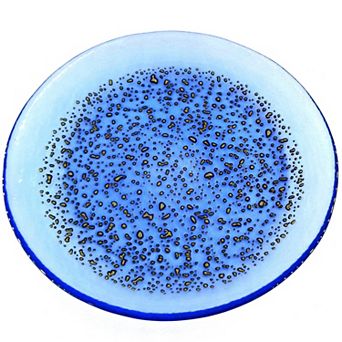 1 pc 7 Inch Canape Plate Colored Glass with Unique Shimmering Pebble Pattern for Dinner and Buffets