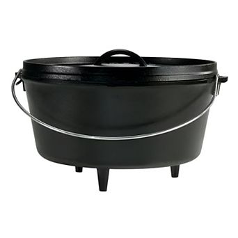Large 8-qt Cast Iron Dutch Oven - Ideal for Campfire Cooking