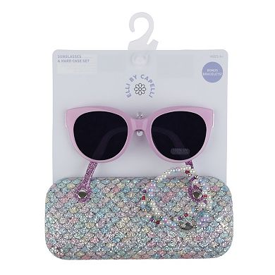 Girls Capelli Mermaid Scales Sunglasses, Case & 2pc Bracelet Set