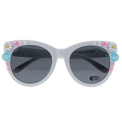 Girls Capelli Daisy Sunglasses, Case & 2pc Bracelet Set