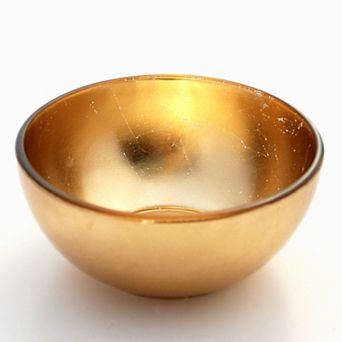 Handcrafted Glass Side Bowl Opalescent Metal Finish