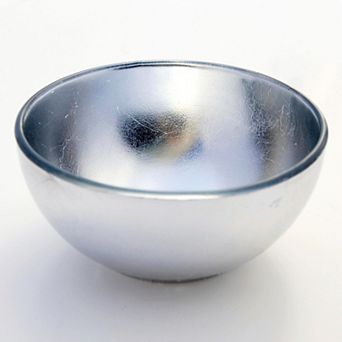 Handcrafted Glass Side Bowl Opalescent Metal Finish