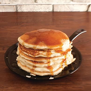 10.5-Inch Cast Iron Skillet Griddle - Oven, Gas, Electric, and Induction Compatible - Black