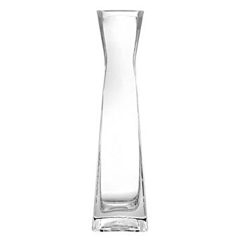 Glass Square Vase - Modern, Sculptural Design for Flowers