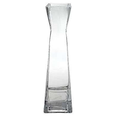 Glass Square Vase - Modern, Sculptural Design for Flowers