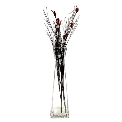 Glass Square Vase - Modern, Sculptural Design for Flowers