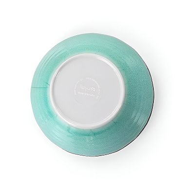 12-Piece Turquoise Blue Melamine Dinnerware Set Plates & Bowls