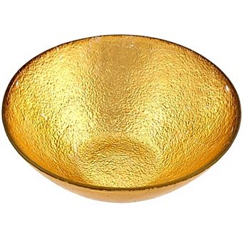 6" Gilded Glass Soup Bowl with Sand-Inspired Pattern Trendy Tableware, 1 pc