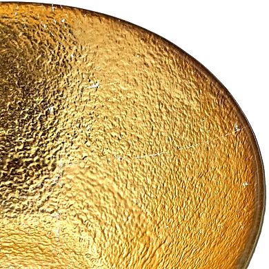 6" Gilded Glass Soup Bowl with Sand-Inspired Pattern Trendy Tableware, 1 Pc