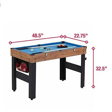 48.5 inch 5-in-1 Combo Game Table with Complete Accessories for Foosball, Pool, and More, Multicolor