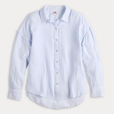 Juniors' SO Double Gauze Shirt