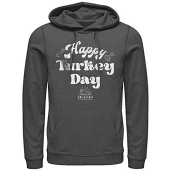 Men's Friends Happy Turkey Day Graphic Hoodie