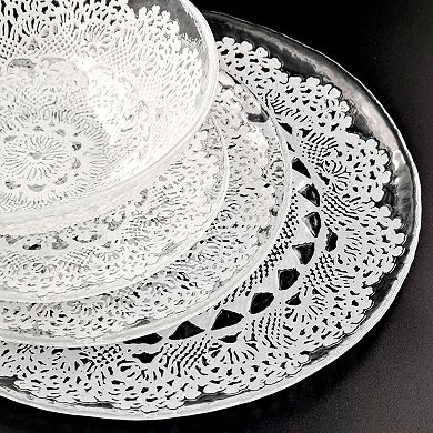 Handmade Glass Dinnerware Unique Embossed Lace Design
