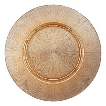 Stripe Textured Charger Plate for Wedding and Party Table Decor