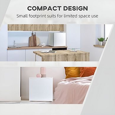 Compact Upright Freezer with Reversible Door and Ice Cube Tray Included White