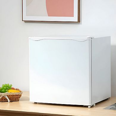 Compact Upright Freezer with Reversible Door and Ice Cube Tray Included White