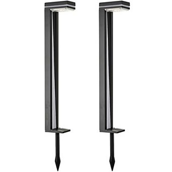 2-Pack Modern LED Solar Path Lights - Outdoor Yard Lighting