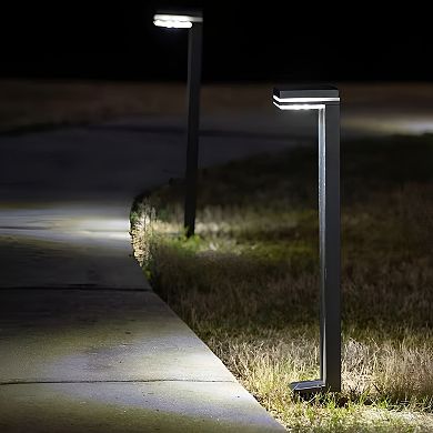 2-Pack Modern LED Solar Path Lights - Outdoor Yard Lighting