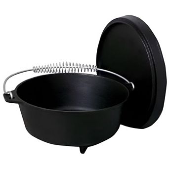 2-gallon Seasoned Cast Iron Dutch Oven With Lid - Ideal for Large Meals & Campfire Cooking