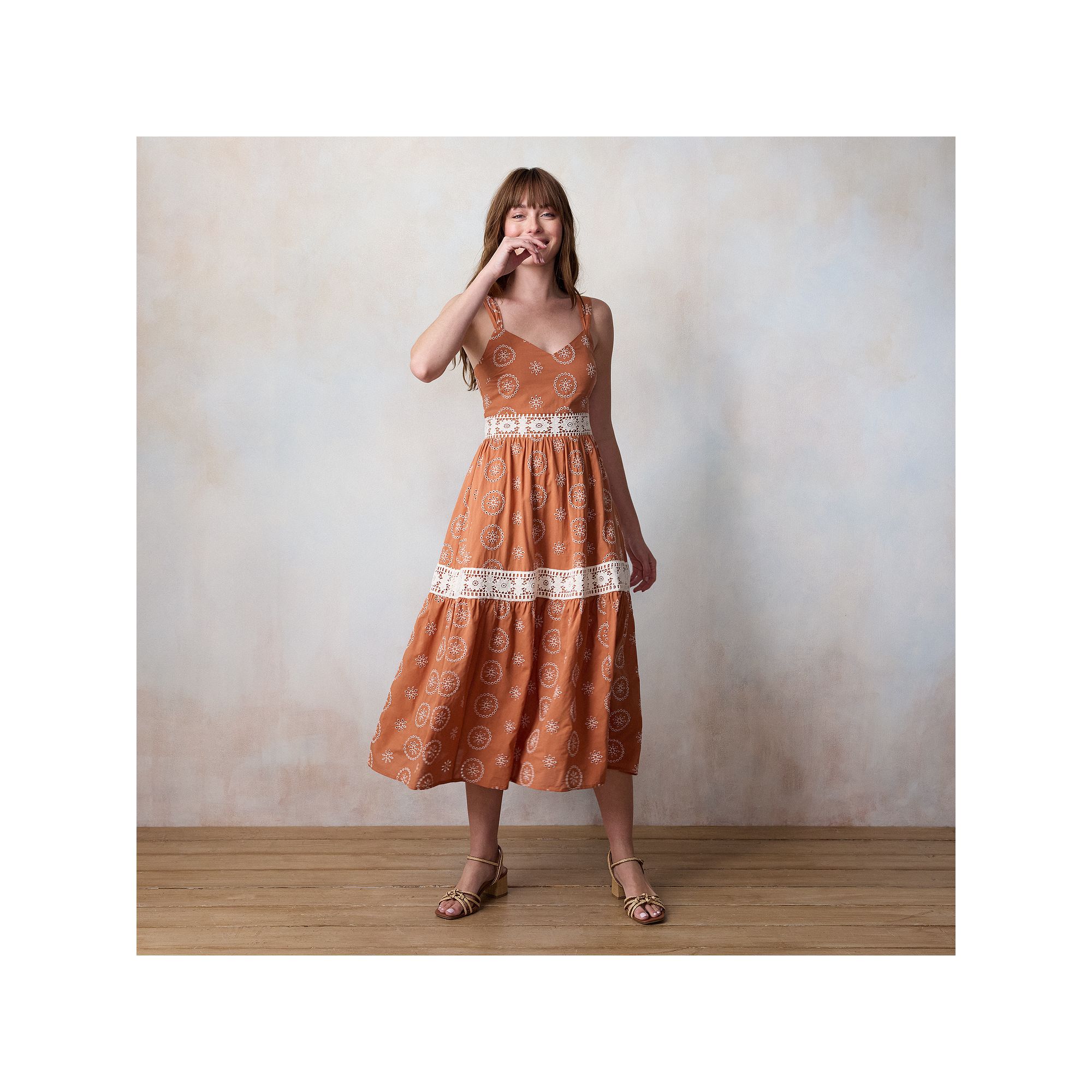Womens LC Lauren Conrad Crochet Trim Maxi Dress, Size: XS, Terracotta Hous