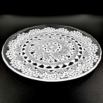 1 Piece 7 Inch Glass Canape Plate Decorative Accent Plate for Parties and Events