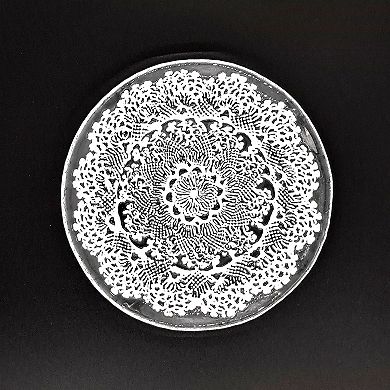 1 Piece 7 Inch Glass Canape Plate Decorative Accent Plate for Parties and Events