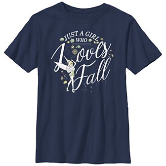 Disney's Tinker Bell A Girl Who Loves Fall Boys 8-20 Graphic Tee