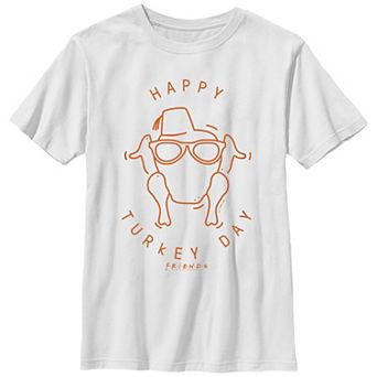 Boys 8-20 Friends Happy Turkey Day Poster Graphic Tee