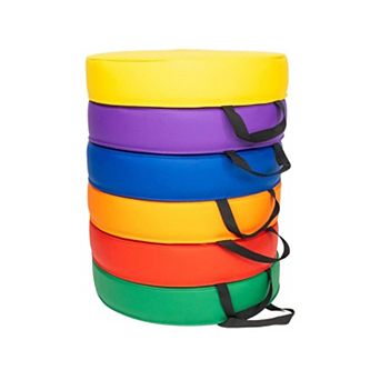 Bintiva Set Of 6 Round Vinyl Floor Cushions