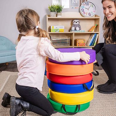 Bintiva Set Of 6 Round Vinyl Floor Cushions