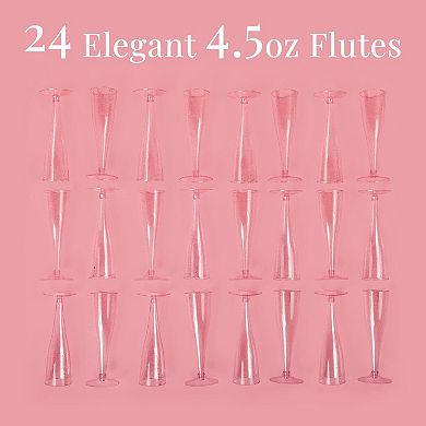 Prestee Disposable Plastic Champagne Flutes