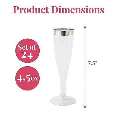 Prestee Disposable Plastic Champagne Flutes