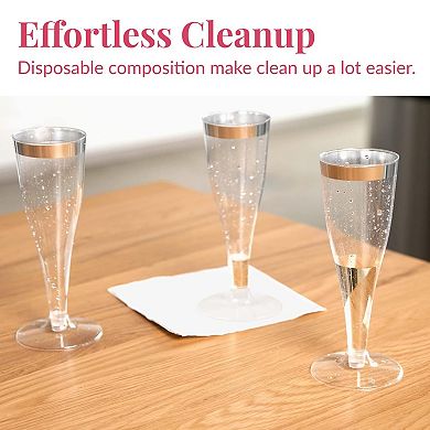 Prestee Disposable Plastic Champagne Flutes