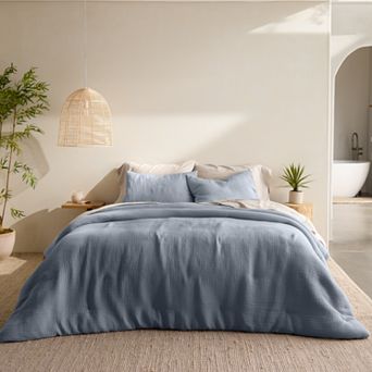 Miryana Crinkle Cotton Duvet Set with Shams