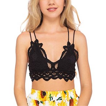 Women's Floral Lace Bralette Crop Top