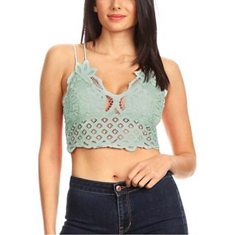 Women's Floral Lace Bralette Crop Top