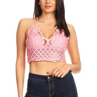Women's Floral Lace Bralette Crop Top