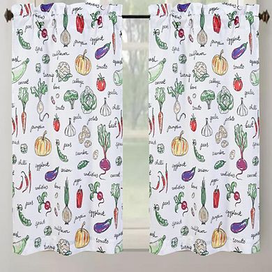 Tribeca Vegetables Printed 3 Pieces Kitchen Curtain Set