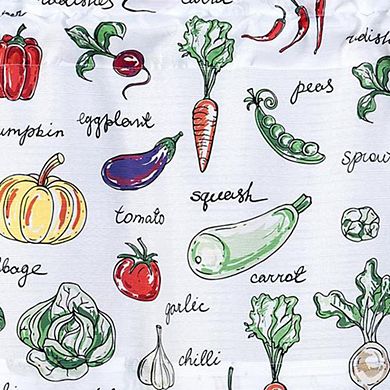 Tribeca Vegetables Printed 3 Pieces Kitchen Curtain Set