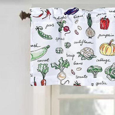 Tribeca Vegetables Printed 3 Pieces Kitchen Curtain Set