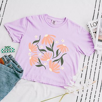 Simply Sage Market Pink Daisies Boxy Crop Top