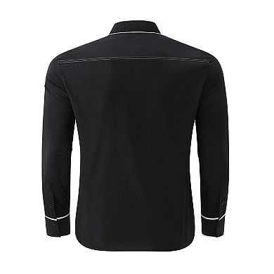 Men's Casual Western Embroidered Cowboy Shirt With Floral Design