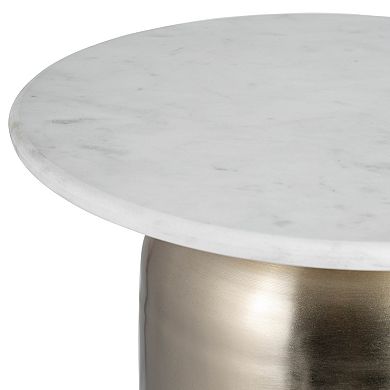 Sagebrook Home White & Gold Marble/metal Accent Table