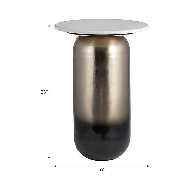 Sagebrook Home White & Gold Marble/metal Accent Table